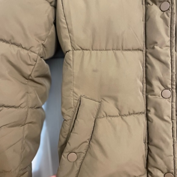 H&M hooded puffer midi brownish green coat jacket size XS - Picture 4 of 7